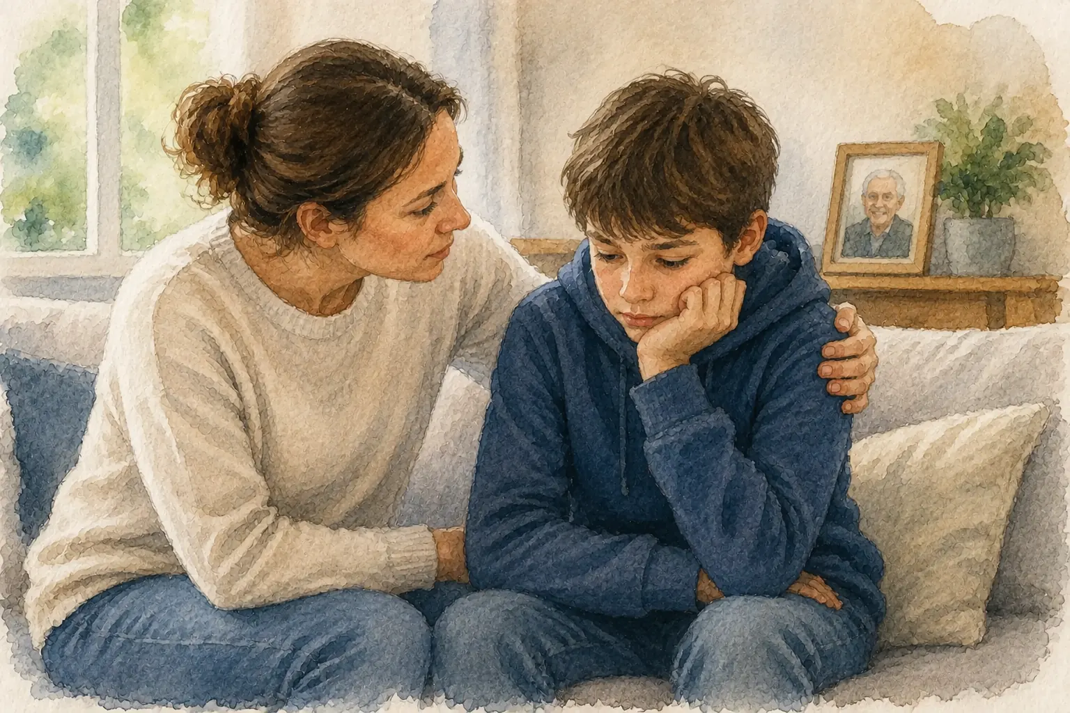 È morto il nonno: parlare del lutto con un figlio senza eufemismi che confondono
